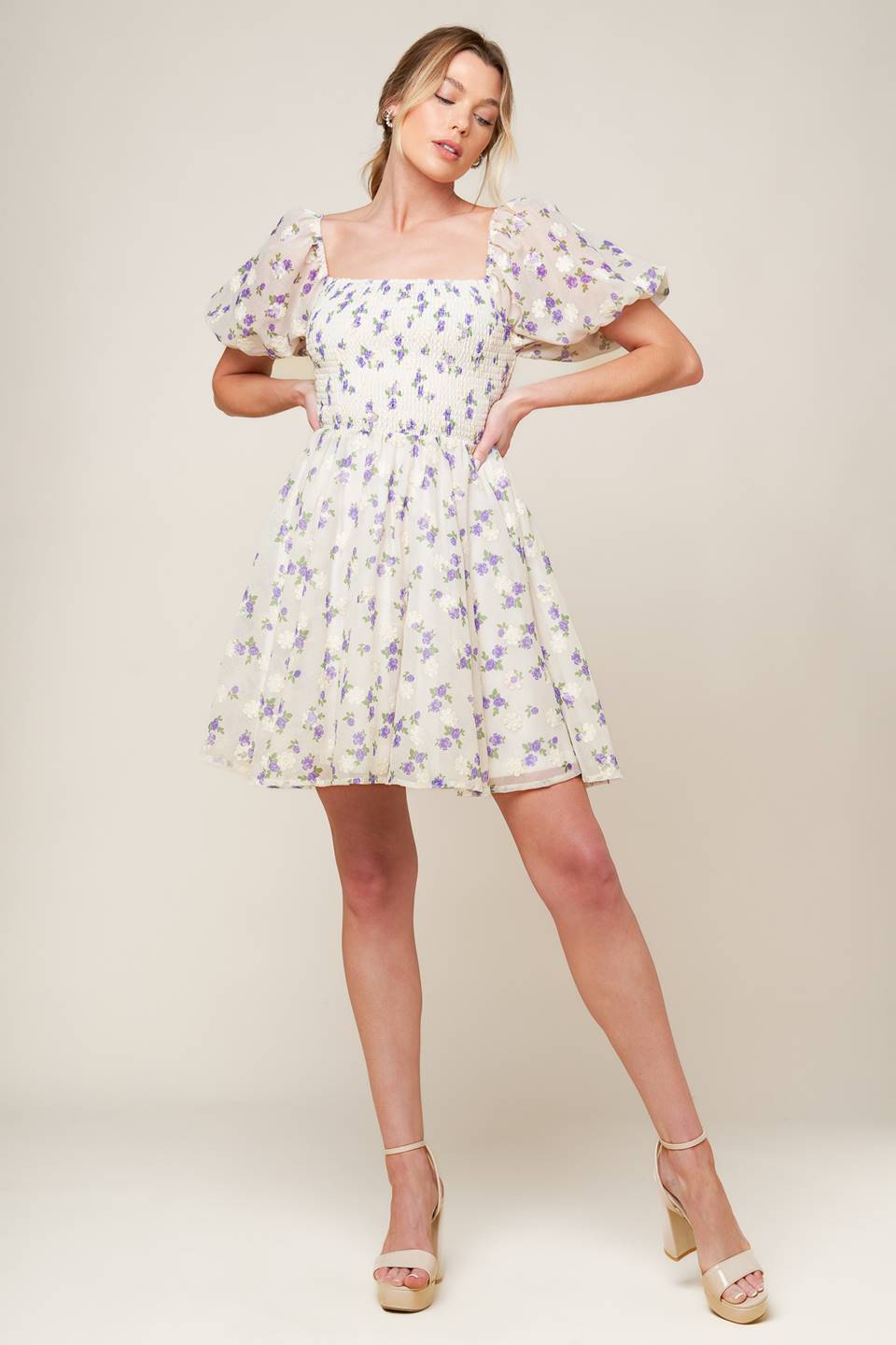 MAKING CONNECTIONS CREAM WOVEN MINI DRESS Flying Tomato